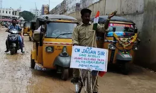 Sacked AP constable launches solo bicycle rally seeking pending dues of policemen, held