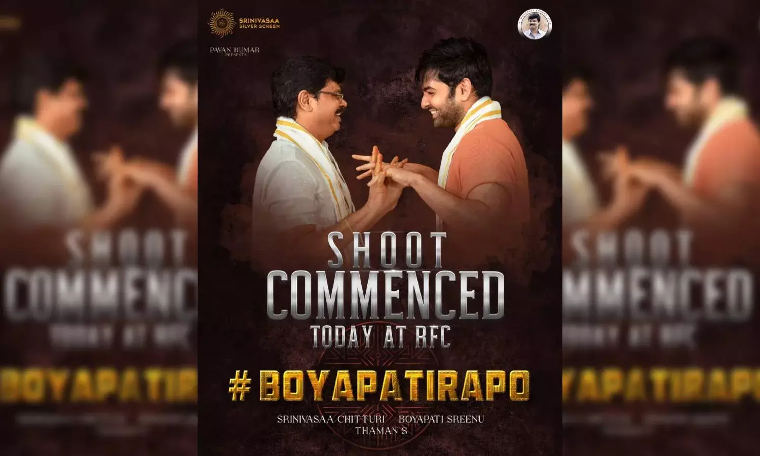 Boyapati Srinu and Ram Pothinenis film goes on floors