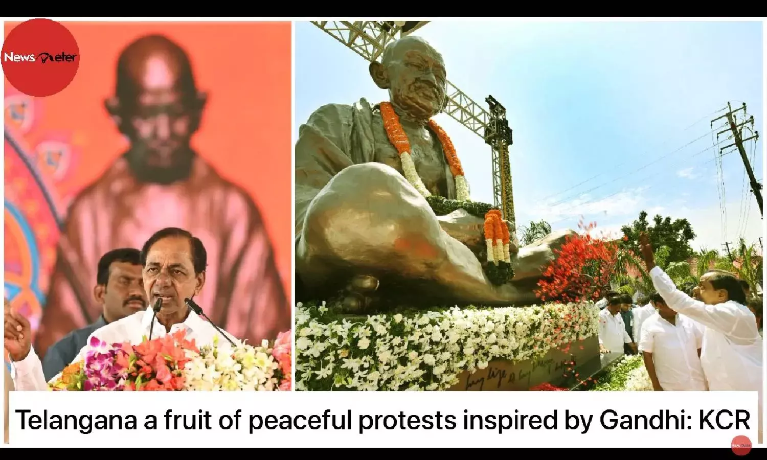 Telangana a fruit of peaceful protests inspired by Gandhi: KCR