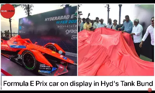 Formula E Prix car on display in Hyds Tank Bund