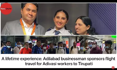 A lifetime experience: Adilabad businessman sponsors flight travel for Adivasi workers to Tirupati