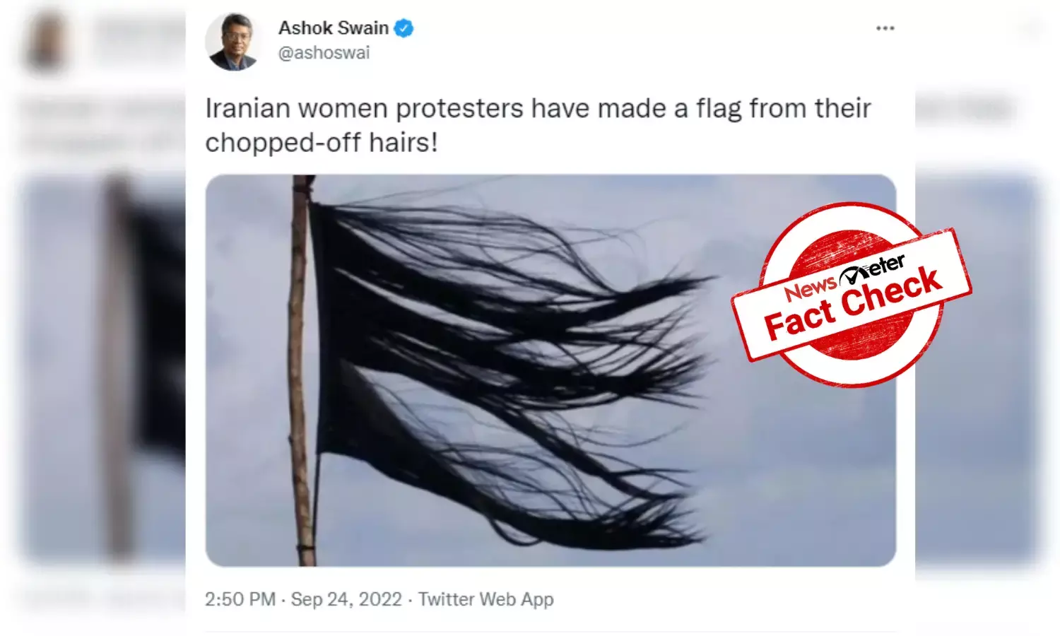 Iranian women did not hoist flag made of hair to protest against hijab policy