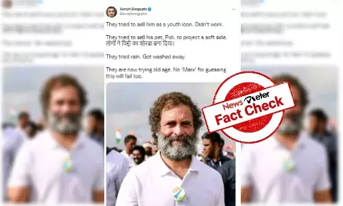 Morphed photo shows Rahul Gandhi with messy hair, overgrown beard