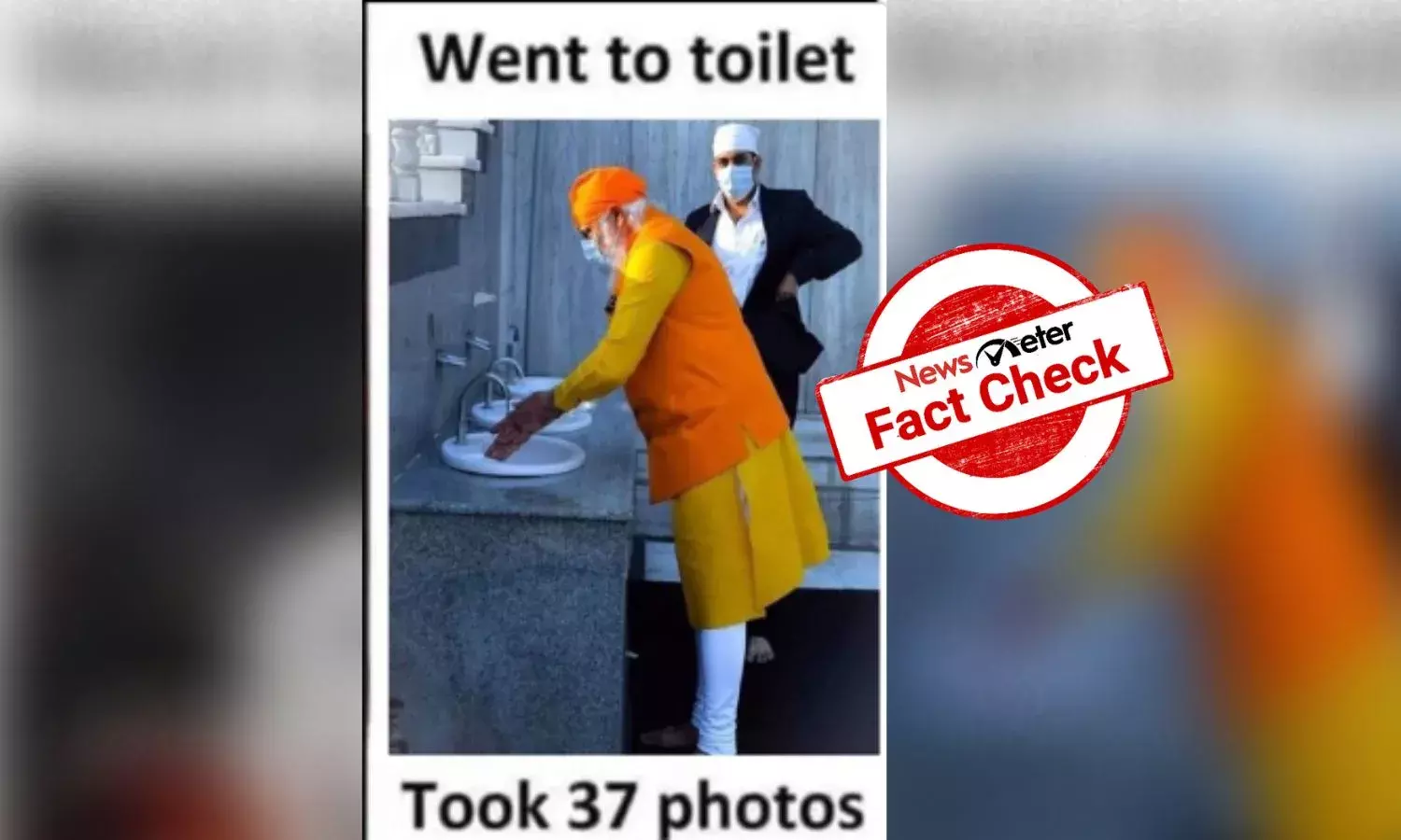 Did PM Modi take 37 photos of him washing his hands in a toilet?