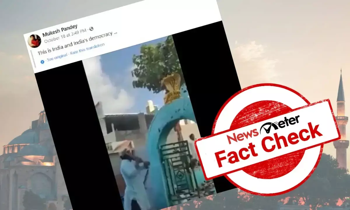 Video of men demolishing religious site in Guntur shared with communal spin