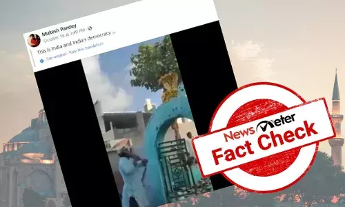 Video of men demolishing religious site in Guntur shared with communal spin