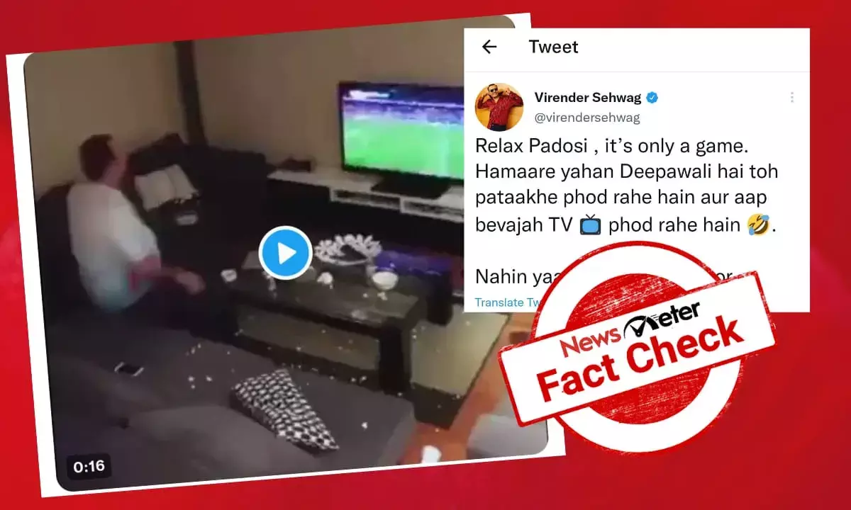 Viral video not linked to recent Indo-Pak T20 world cup match