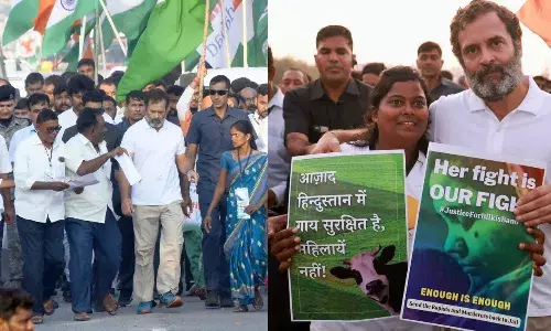 Bharat Jodo Yatra in TS: On day 2, yatris talk labour rights; Bilkis Bano posters spotted