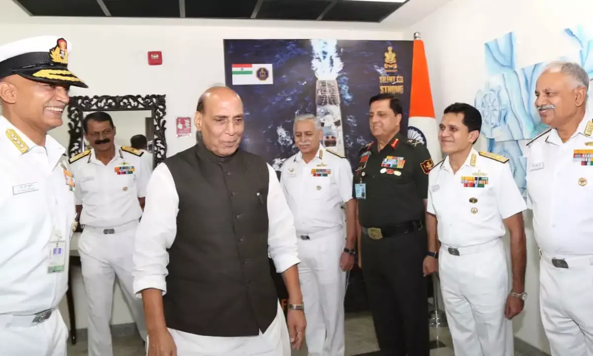 `Combat-ready, Credible, Cohesive, Future Proof:  Defence Minister hails Indian Navy for ensuing secure seas