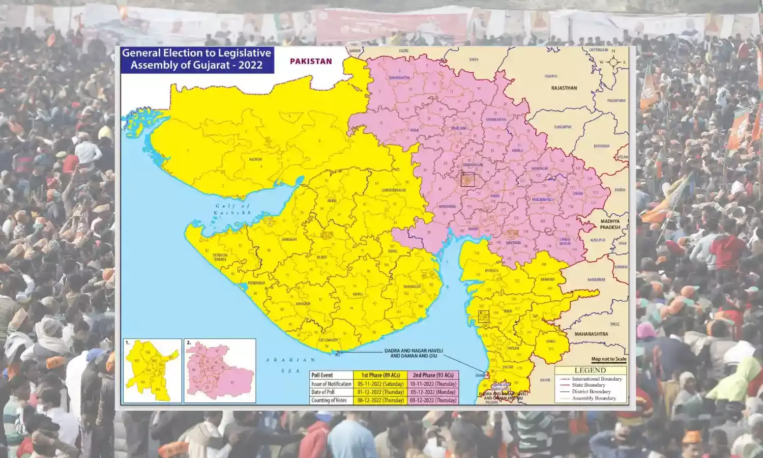Gujarat Assembly elections to be held in 2 phases on 1 & 5 Dec