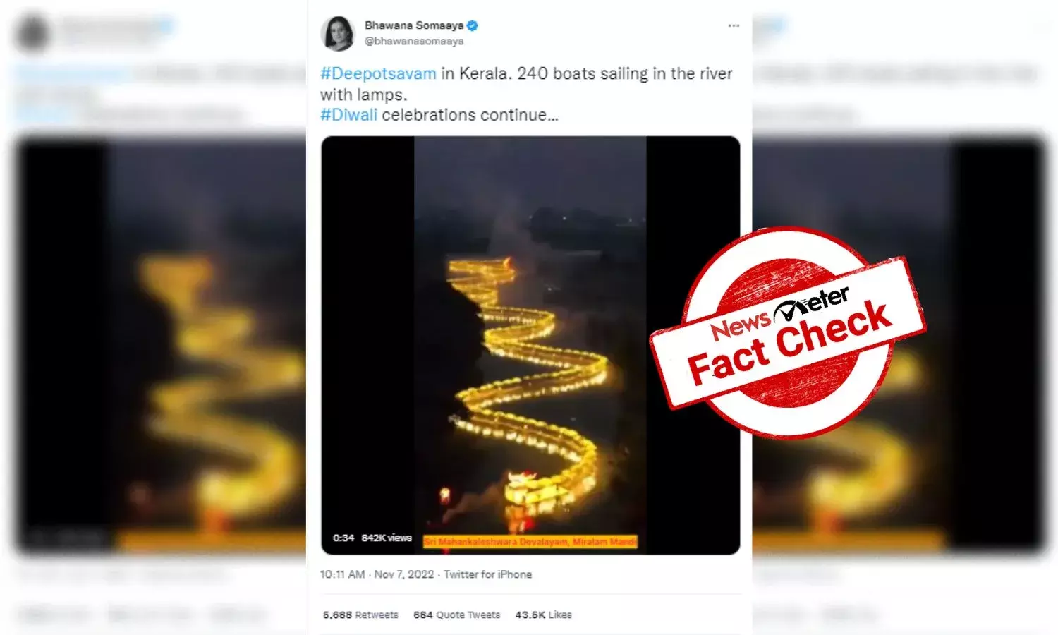 No, this video does not show Deepotsavam in Kerala or Hyderabad