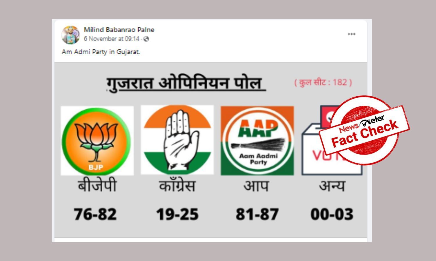 Fake opinion poll predicts AAP winning maximum seats in