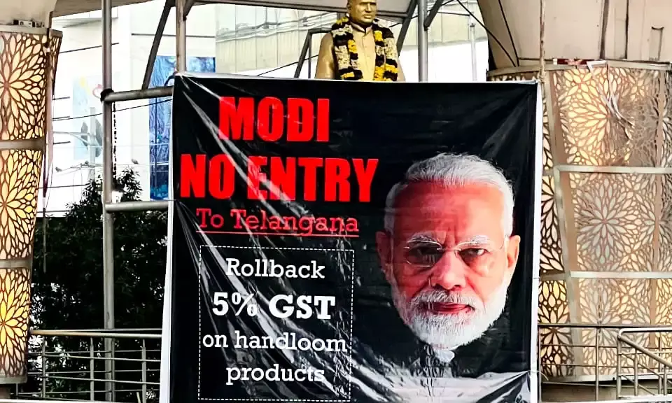 Posters up once again in Hyderabad ahead of PM Modis TS visit