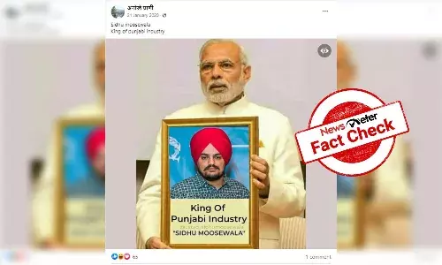 Picture of PM Modi holding portrait of late Punjabi singer Sidhu Moosewala is morphed