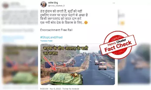 Morphed image passed off as Mazar encroaching on a highway
