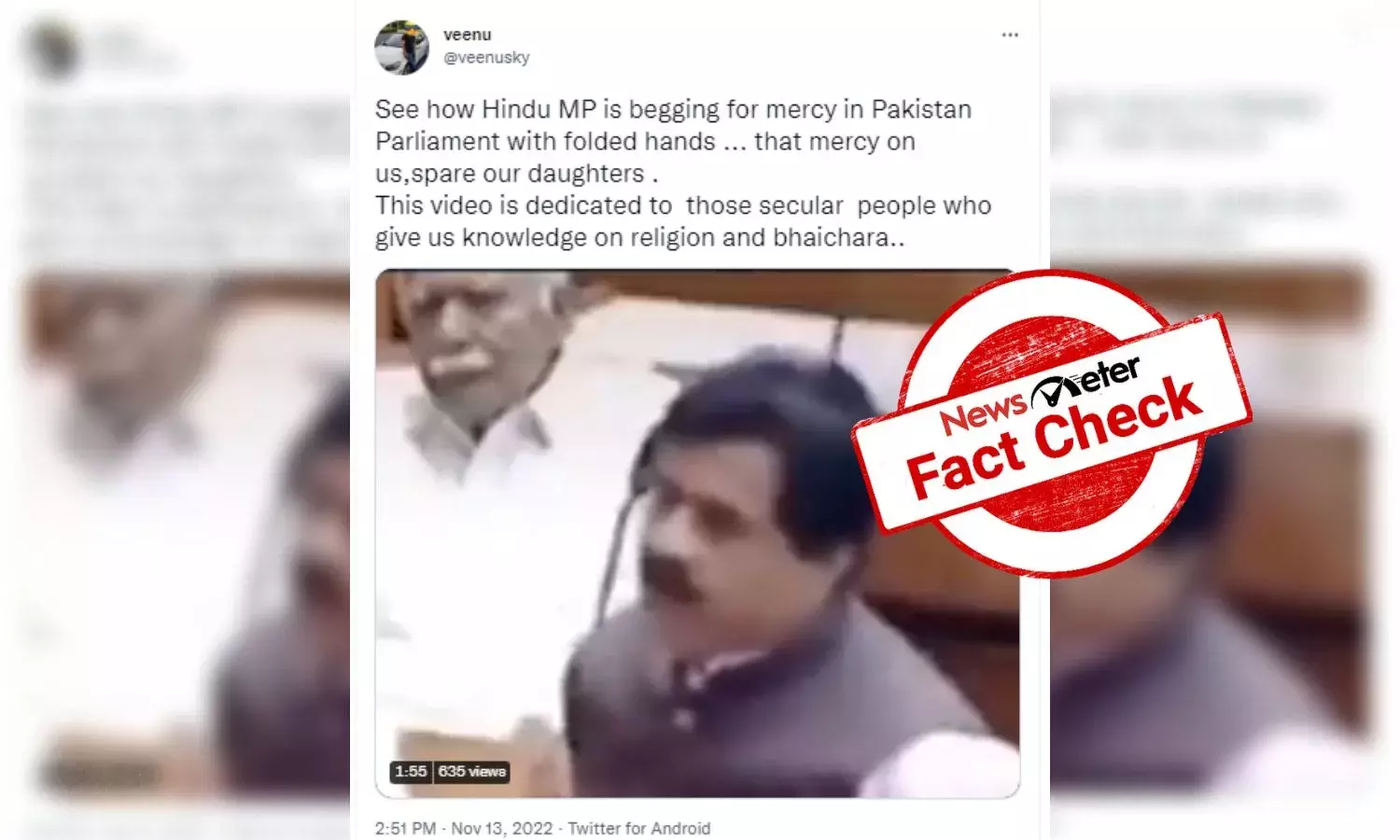 Pak Christian leader speaking against forced conversions passed off as Hindu lawmaker seeking mercy