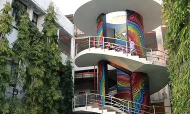 Unity through art: French wall artists create unique mural at IIIT-H campus
