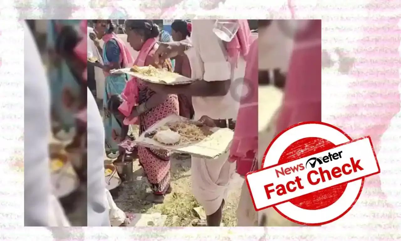 Old food serving video at TRS event passed off as BJP programme