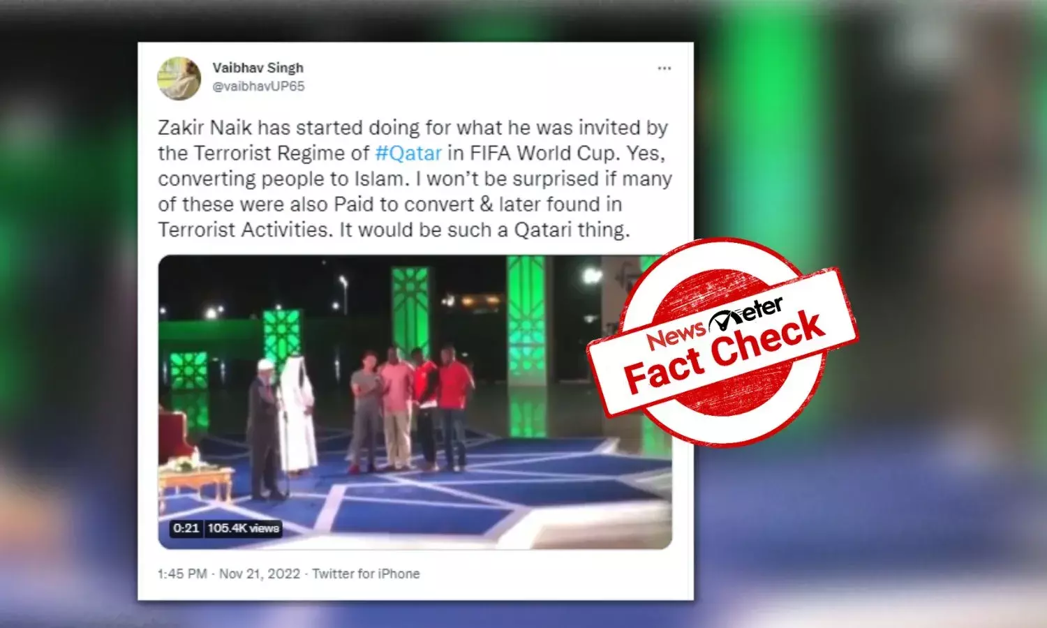 Did Islamic preacher Zakir Naik convert people to Islam at Qatar World Cup?