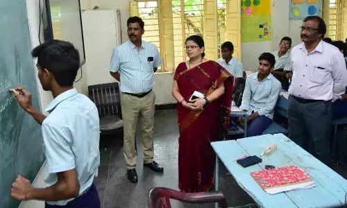 NTR Collector shocked after Class IX, X students fail to write in Telugu, solve multiplication