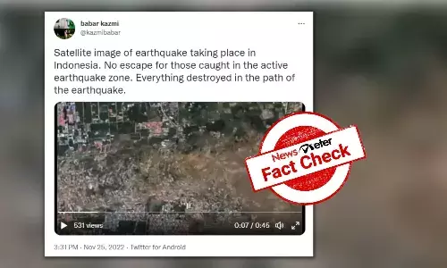 This video does not show satellite images of recent earthquake that hit Indonesia