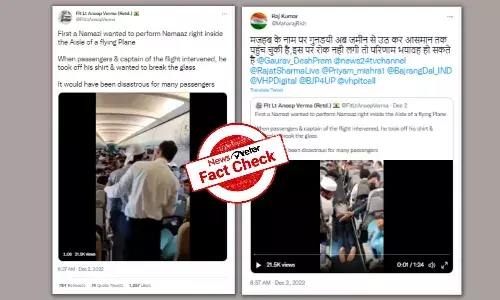 Video of man creating ruckus on plane, punching window is not from India