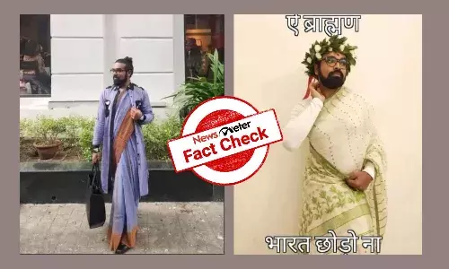 Man wearing saree has nothing to do with anti-Brahmin graffiti in JNU