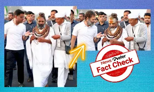 Viral image of Rahul Gandhi in Babas getup is morphed