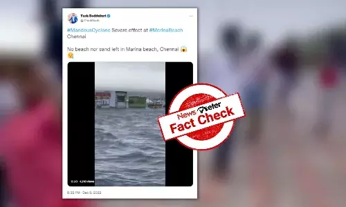 Old video of Marina Beach falsely linked to cyclone Mandous