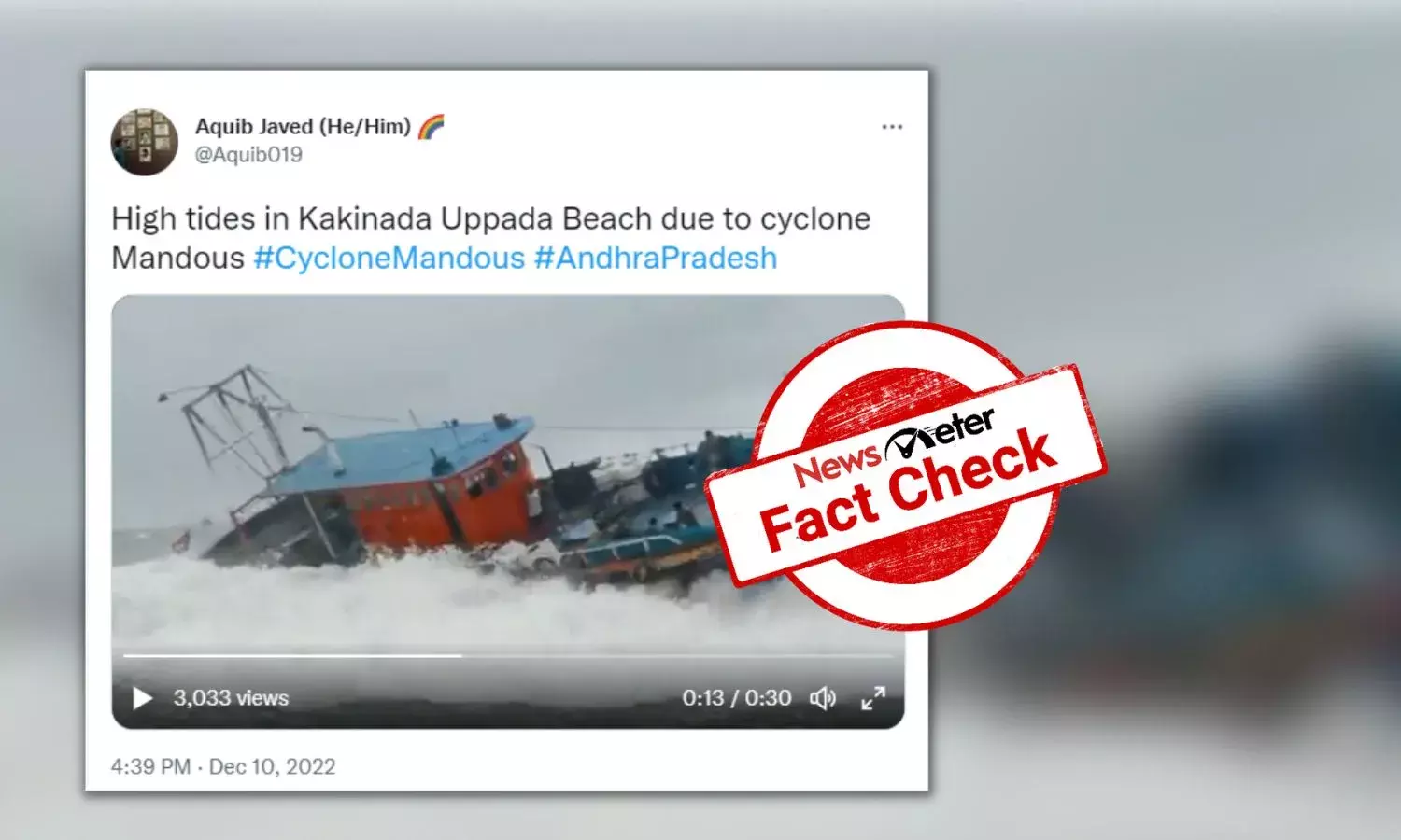 Old video of boat accident in Kerala falsely linked to cyclone Mandous