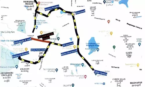 Cybertowers-Kothaguda junction road closed for 15days: Check out traffic diversions
