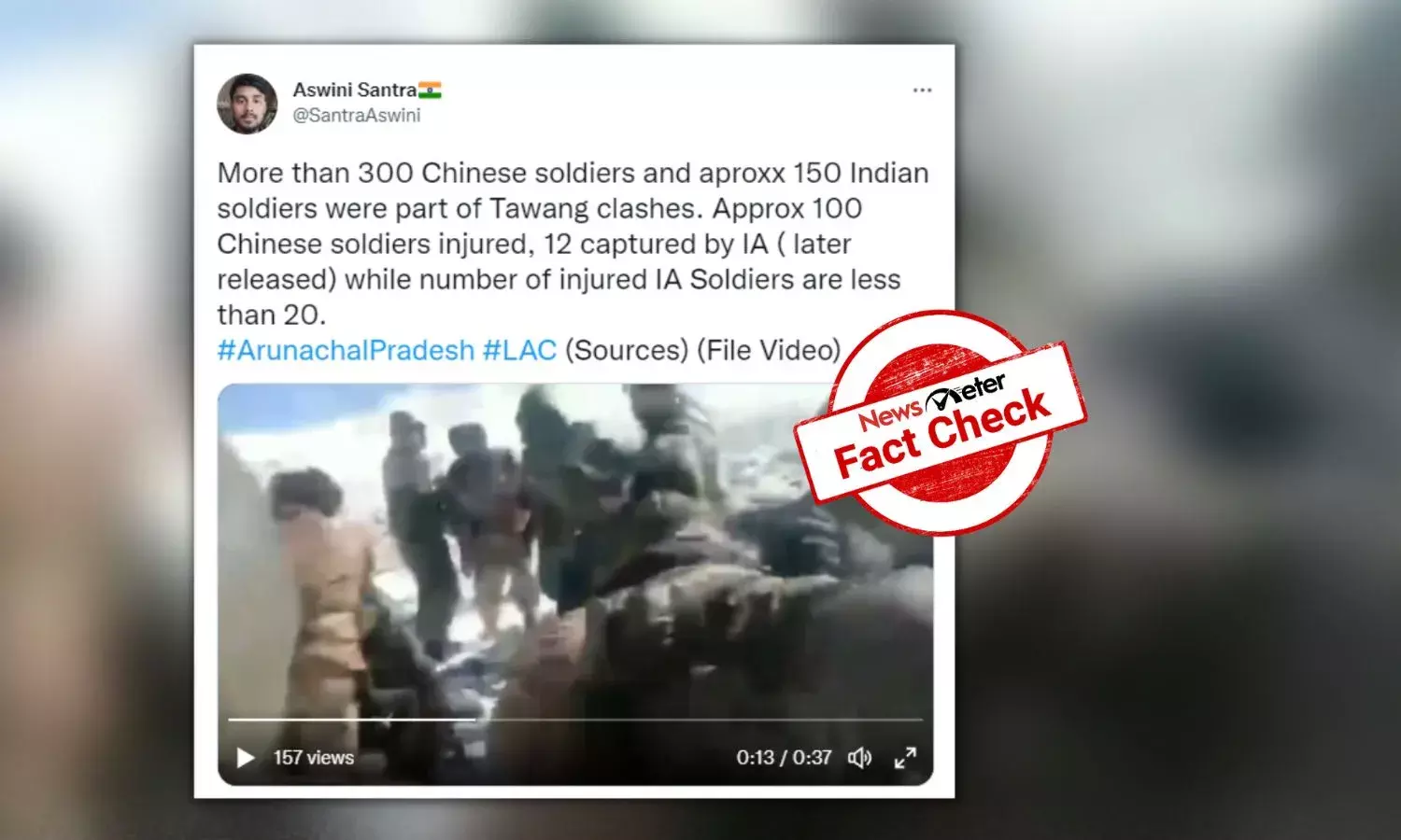 Old video of soldiers scuffle passed off as recent India-China clash in Tawang