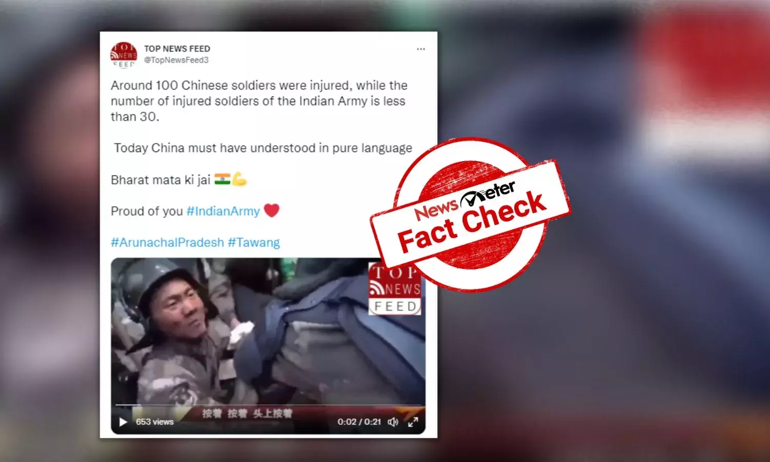 Old video of bleeding soldier is from Galwan, not Tawang