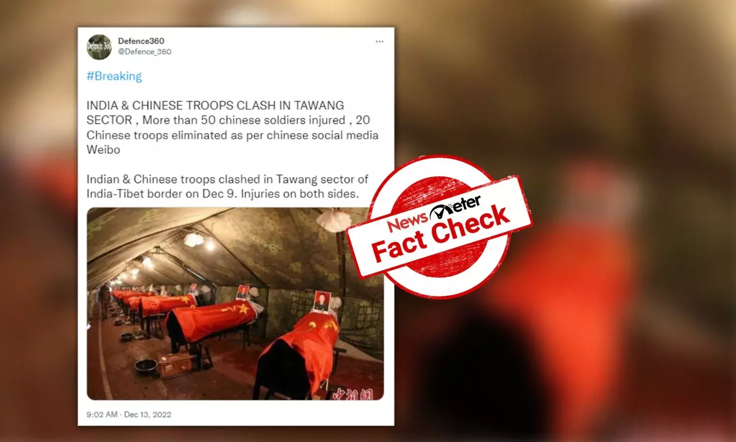 Old picture of coffins falsely linked to Tawang clash