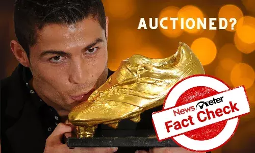Did Christiano Ronaldo sell his Golden Boots to donate funds to kids in Palestine?