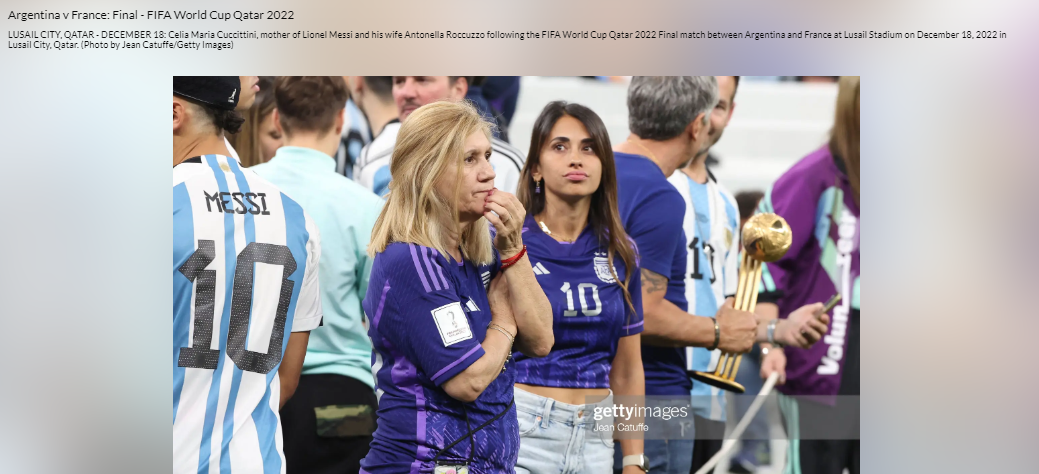 Lionel Messi's Mom Celia Maria Cheers in Argentina Jersey at World Cup –  Footwear News