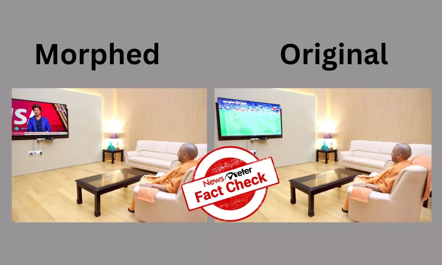 Morphed photo shows Yogi Adityanath watching SRK on television