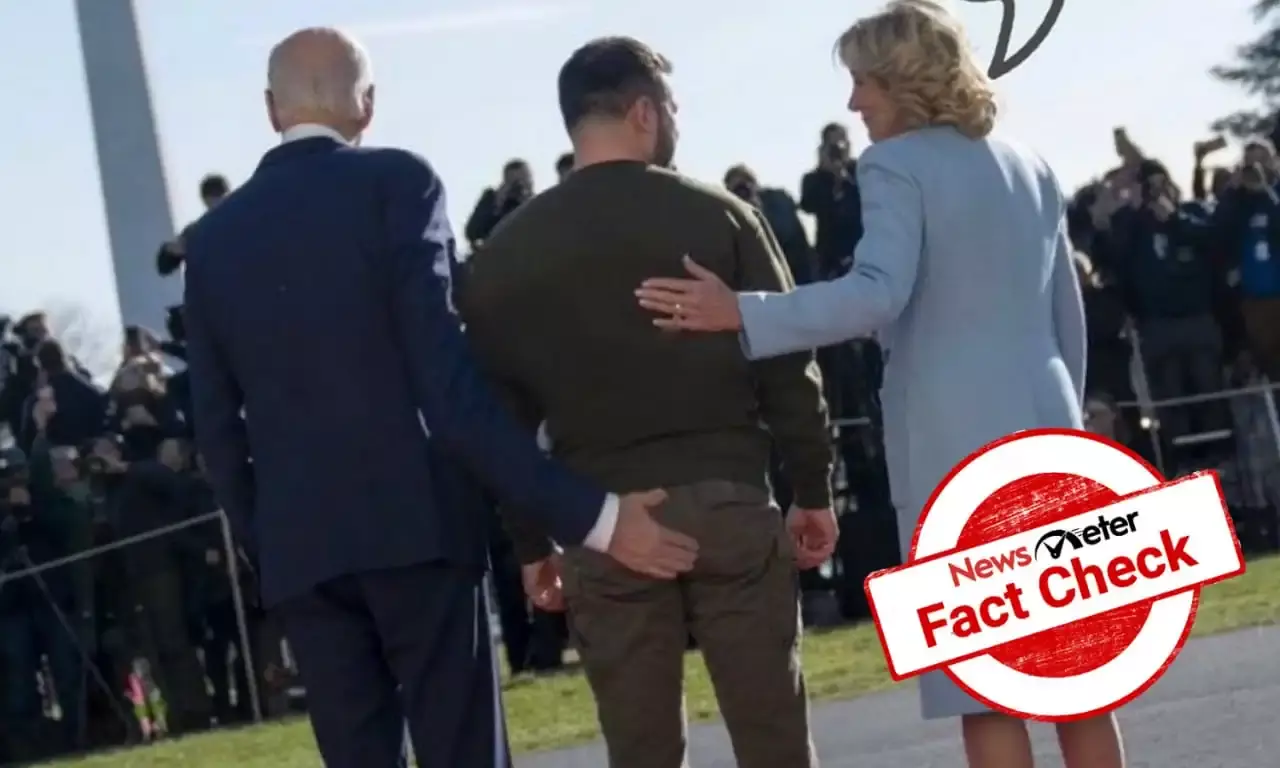 Photo of Joe Biden inappropriately touching Ukrainian Prez Volodymyr Zelensky is morphed