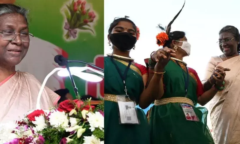 PRASHAD: President Murmu inaugurates temple tourism projects in TS