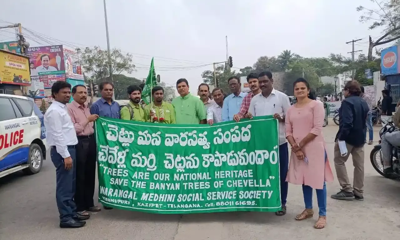 Padayatra to save Chevella banyans flagged off in Warangal