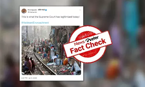 Photo of Kolkata slum falsely linked to Haldwani eviction case