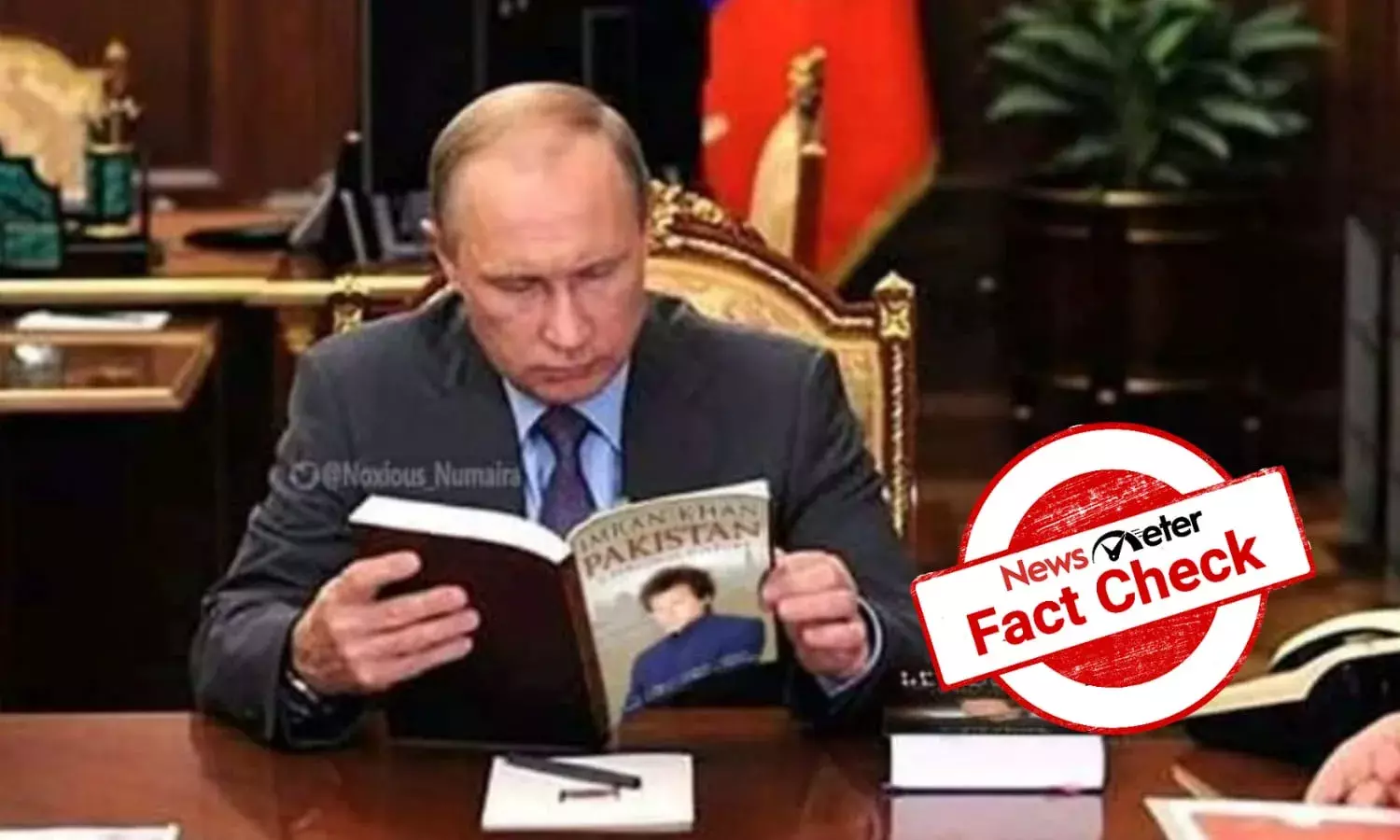 Viral image of Putin reading former Pak PM Imran Khans book is morphed