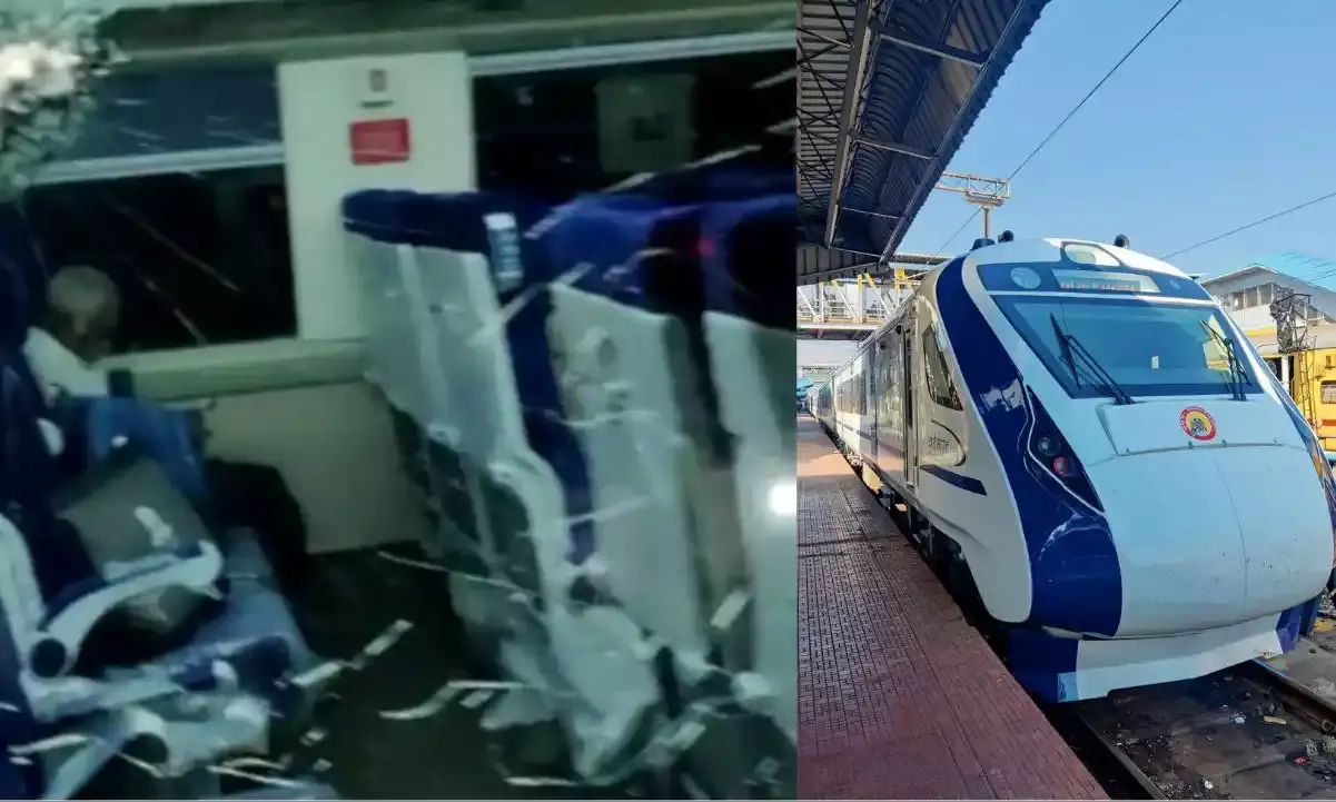 Miscreants pelt stones on yet to launch Secbad- Vizag Vande Bharat express