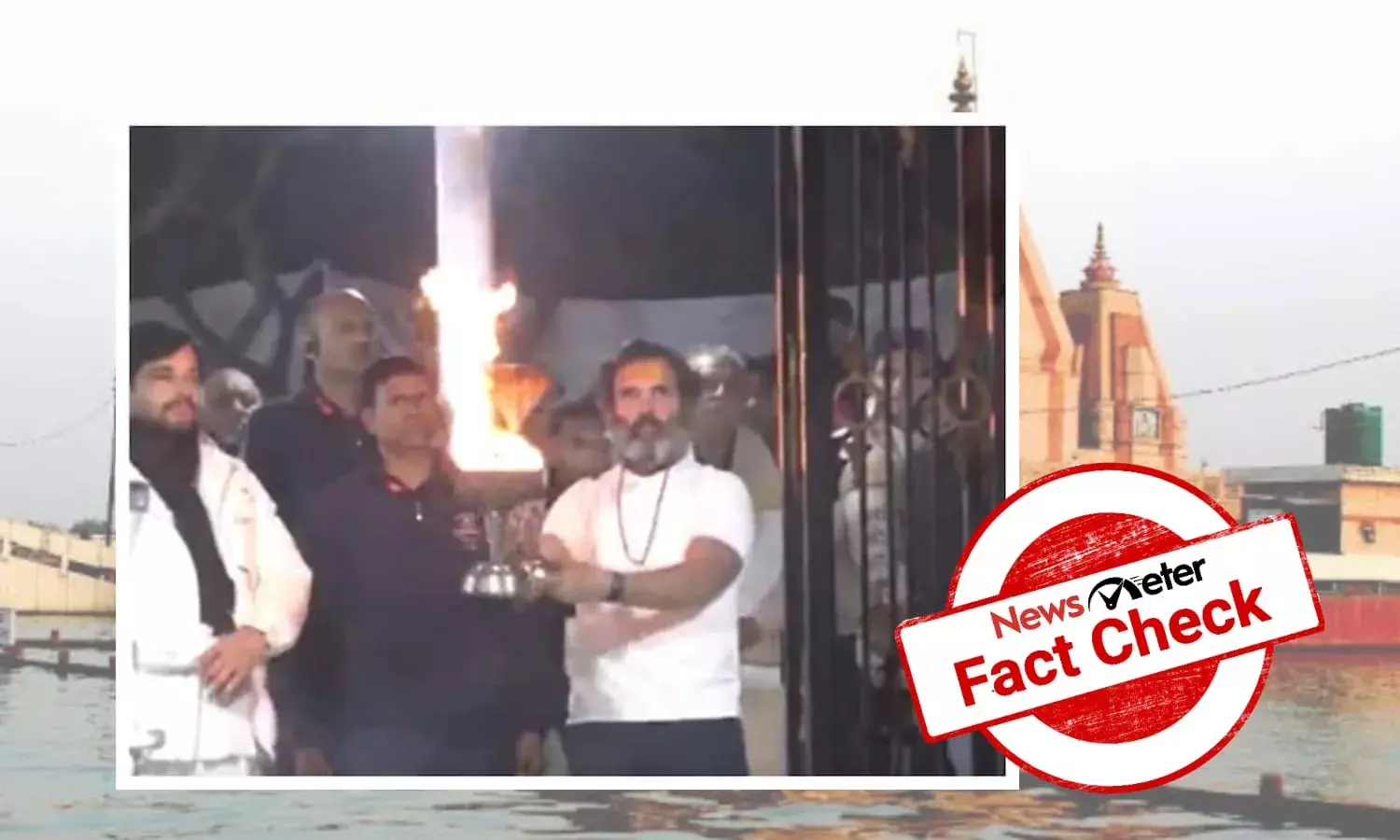 Video of Rahul Gandhi performing aarti at Brahma Sarovar shared with misleading claim