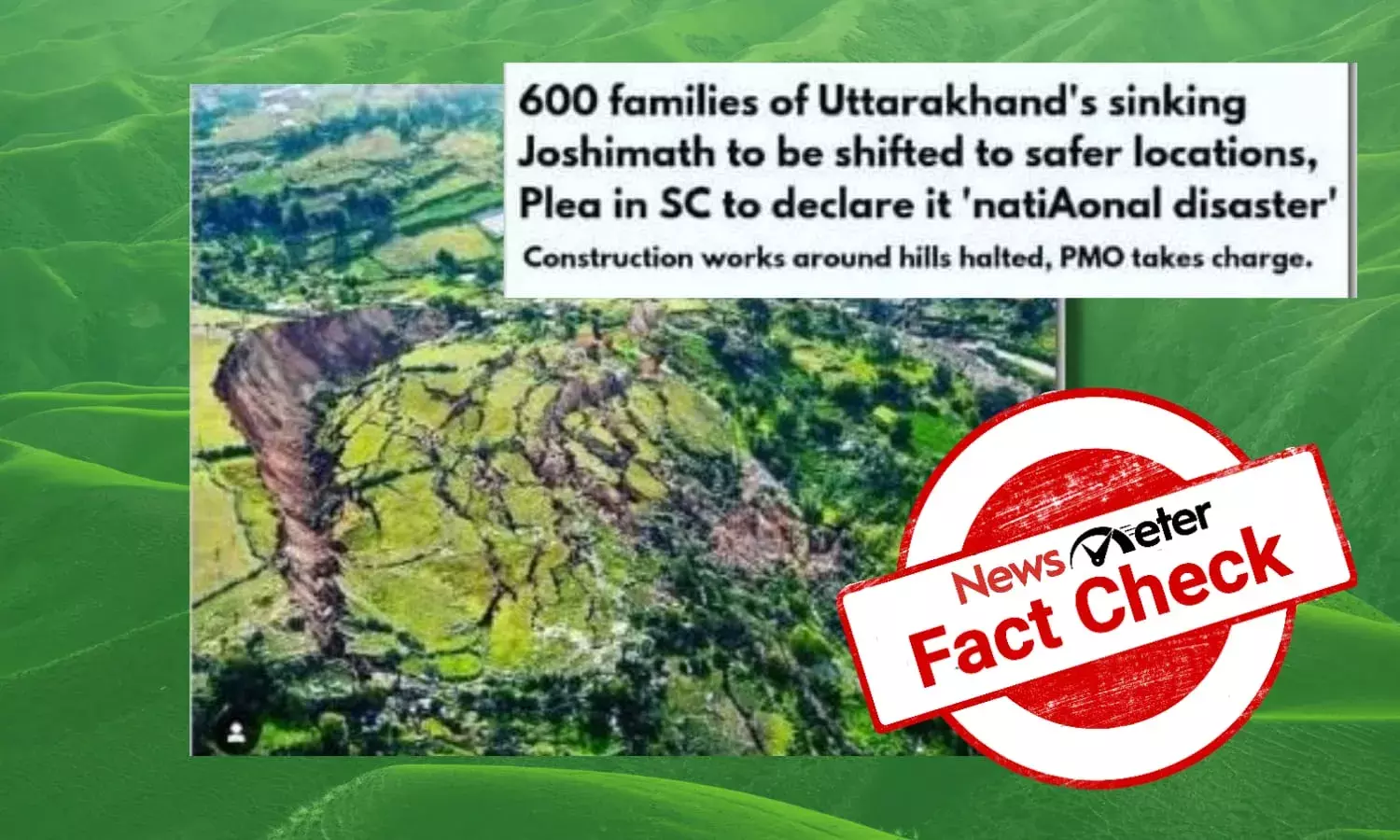Image of 2018 landslide in Peru shared as recent landslide in Joshimath, Uttrakhand