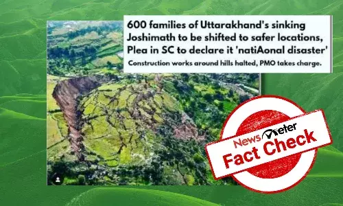 Image of 2018 landslide in Peru shared as recent landslide in Joshimath, Uttrakhand