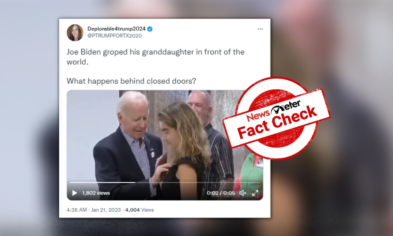 No, Joe Biden did not grope his granddaughter; viral video is clipped