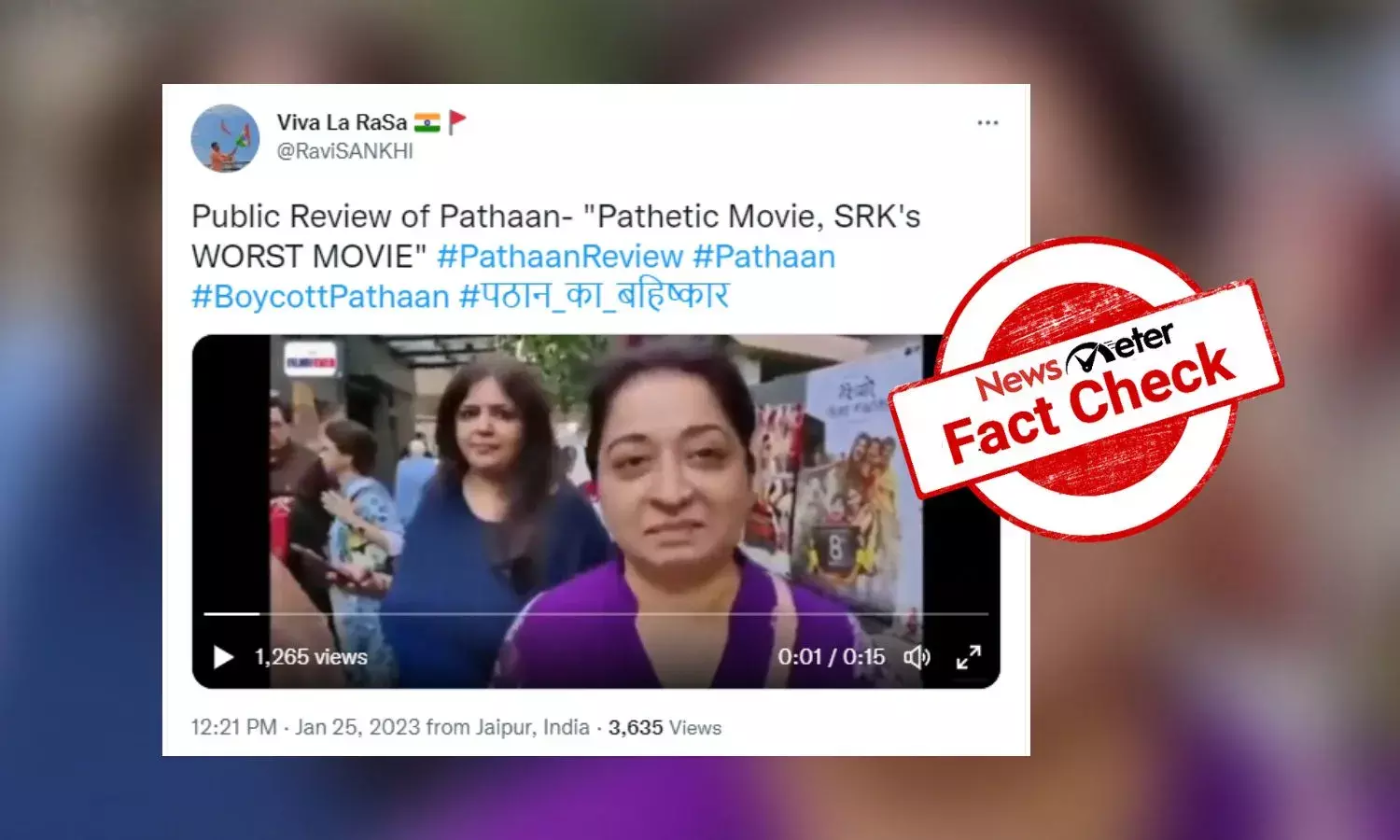 Old video of moviegoers reaction to SRKs Zero passed off as audience response to Pathaan