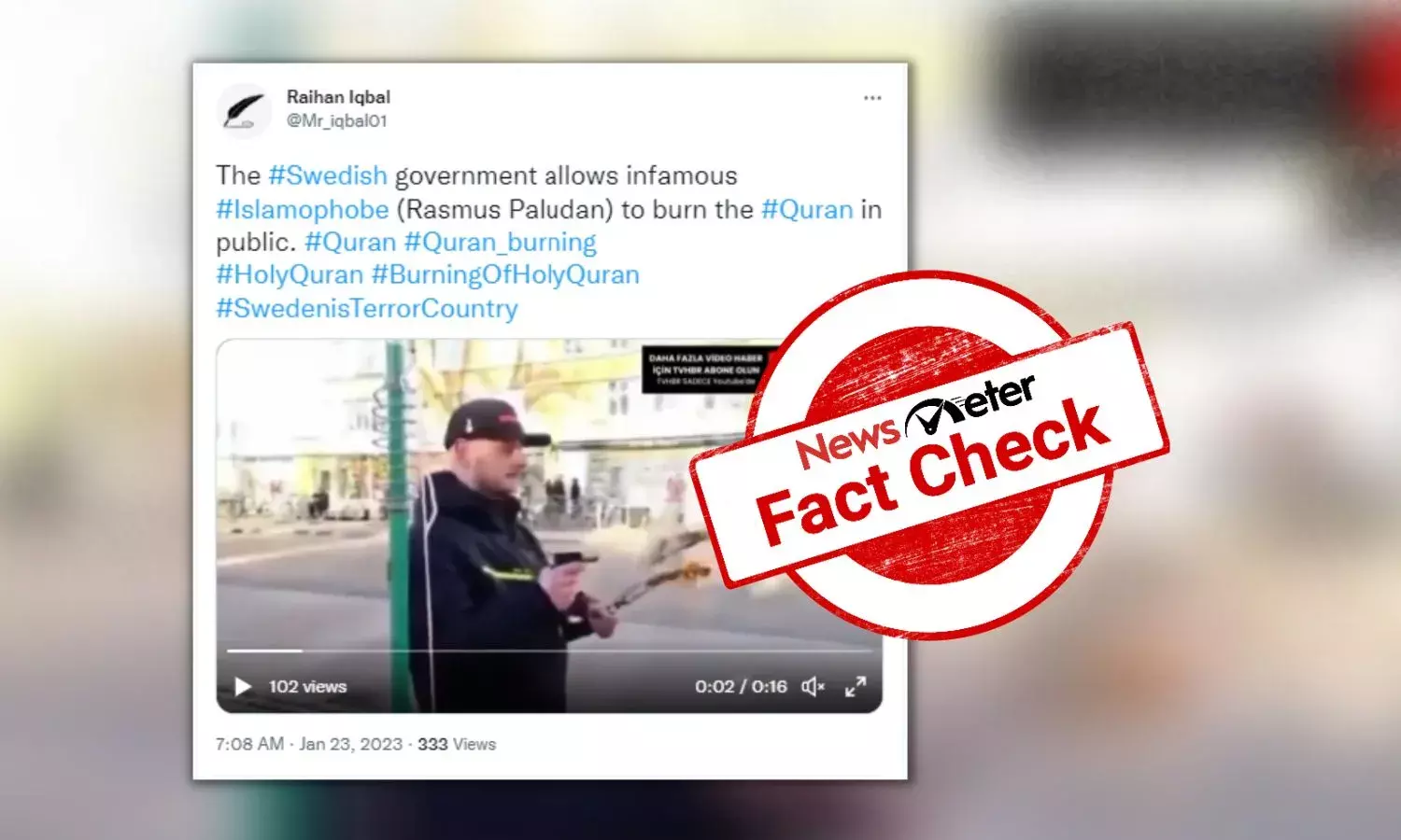 Old video from Denmark passed off as recent Quran-burning incident in Sweden