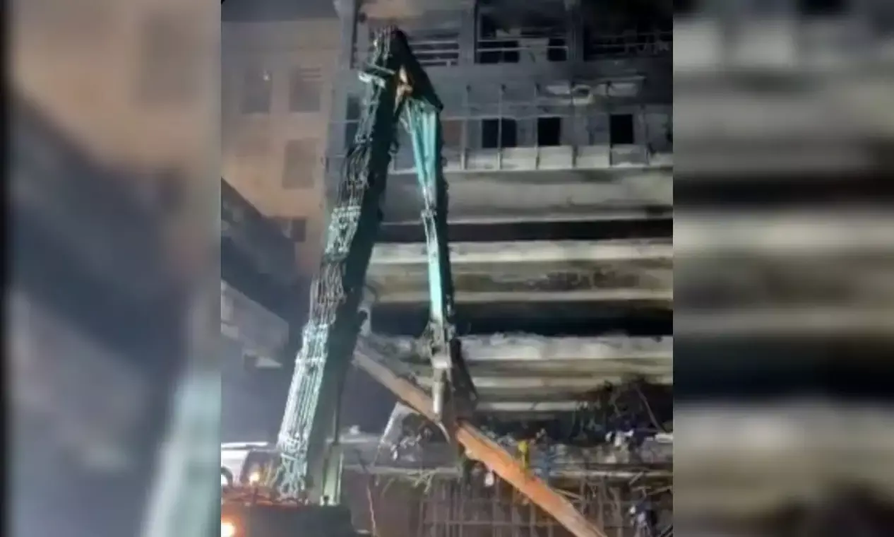 Deccan Corporation Inferno:  Gutted structure declared unsafe; demolition process started